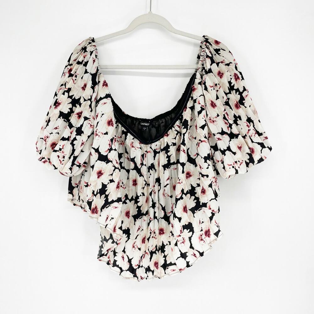 Express Off the Shoulder Floral Crop Top Size XL